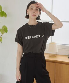 WEGO 【ANGIE VINTAGE】フロッキーロゴプリントTシャツ