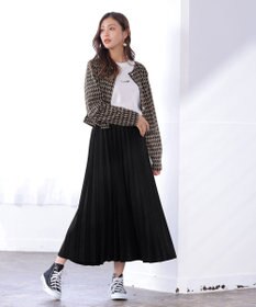 Tiaclasse 【洗える】カットジャガードコンパクトカーディガン