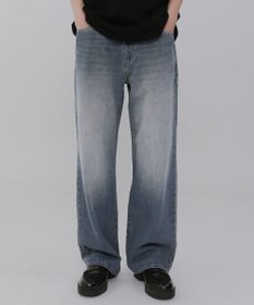 WEGO 【ウエスト調整可】ストレートデニムパンツ