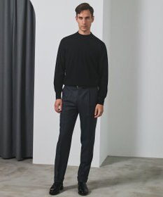 GOTAIRIKU 【保温性/ストレッチ/シワになりにくい】サキソニーストレッチパンツ（１タック）