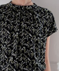 Tiaclasse 【洗える】花柄フレンチスリーブワンピース