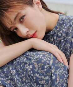 Tiaclasse 【洗える】花柄フレンチスリーブワンピース