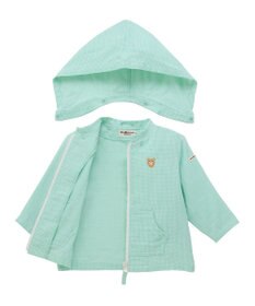 MIKI HOUSE HOT BISCUITS 【80-120cm】二重織ガーゼ素材 パーカ