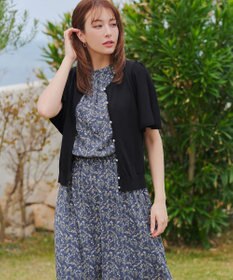 Tiaclasse 【洗える】花柄フレンチスリーブワンピース