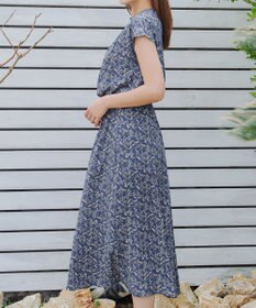 Tiaclasse 【洗える】花柄フレンチスリーブワンピース