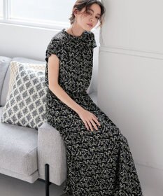 Tiaclasse 【洗える】花柄フレンチスリーブワンピース