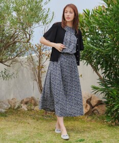 Tiaclasse 【洗える】花柄フレンチスリーブワンピース