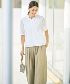 自由区 L 【SHIHOさん着用・ご好評アイテム・新色追加・セットアップ対応】エアリーツイルワイド パンツ