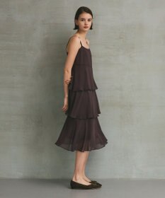 GRACE CONTINENTAL シフォンケープドレス