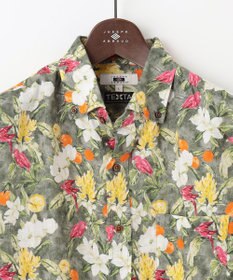 JOSEPH ABBOUD 【TEXTA・リネン100％】BIRD＆フラワープリントシャツ