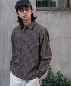 WEGO ミニマムチェックショートシャツ（LS）