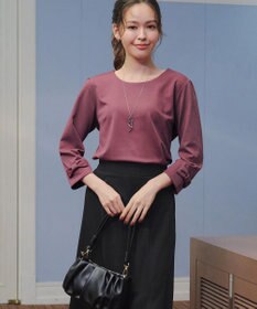 Tiaclasse 【洗える】リボン袖ポンチトップス