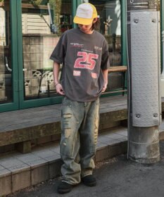 WEGO 【ユニセックス着用ITEM/SMLサイズ展開】ヴィンテージライクグラフィックT（SS）