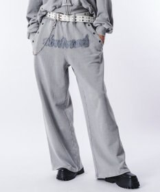 WEGO 【ウエストゴム/ユニセックス着用ITEM】ブリーチハトメスウェットパンツ