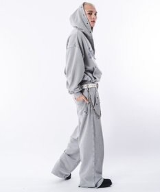 WEGO 【ウエストゴム/ユニセックス着用ITEM】ブリーチハトメスウェットパンツ