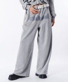 WEGO 【ウエストゴム/ユニセックス着用ITEM】ブリーチハトメスウェットパンツ