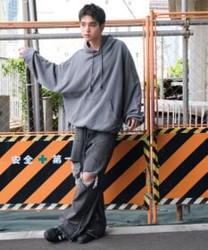 WEGO アシッドウォッシュバルーンパーカー