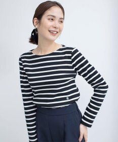 組曲 【ストレッチ・長袖】コットンフライス バスクTシャツ