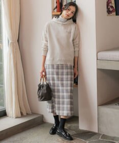 J.PRESS LADIES スラブ調チェック プリント スカート