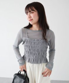 Green Parks ＳＥＴ２点　シャーリングビスチェ＋メッシュインナー