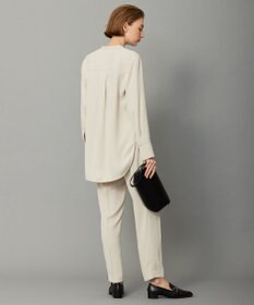 ICB 【WEB限定カラーあり・洗える】 ライトダブルクロス バンドカラーシャツ