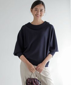 組曲 S 【加藤ローサさん着用 / 前後着用可】スムースストレッチロールネック ニット