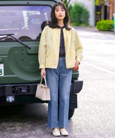 ANY SIS L センタープレスセミフレア デニム