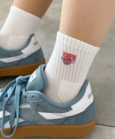 WEGO モチーフ刺繍アンクル底パイルソックス