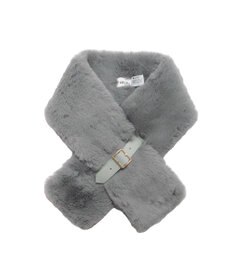 MOONBAT 【大人百花1月号掲載】FURLA フェイクファーマフラー ベルト差し込み ファーティペット ロゴプレート付