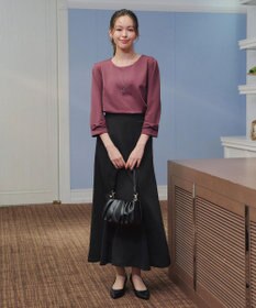 Tiaclasse 【洗える】リボン袖ポンチトップス