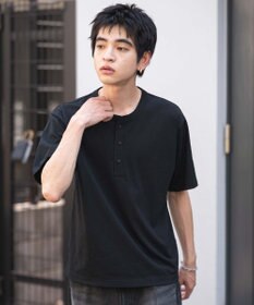 WEGO 【ユニセックス着用ITEM/MLサイズ展開】リラックスフィットヘンリーネックT（SS）