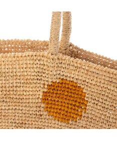 UNBILLION カシュカシュ cachecache / ドット柄ラフィアビッグトートバッグ カゴバッグ