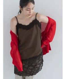 Te chichi イレギュラーヘムレイヤードレースキャミ