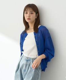 earth music&ecology 【予約】接触冷感シアークルーニットカーディガン