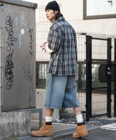 WEGO 【ユニセックス着用ITEM/SMLサイズ展開】スーパーバギーデニムショーツ