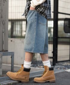 WEGO 【ユニセックス着用ITEM/SMLサイズ展開】スーパーバギーデニムショーツ