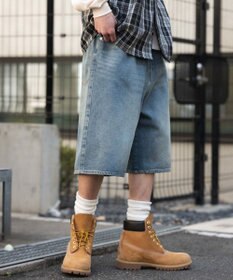 WEGO 【ユニセックス着用ITEM/SMLサイズ展開】スーパーバギーデニムショーツ