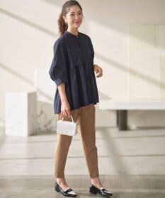 組曲 L 【WEB限定】コンパクトシャーティング ペプラムブラウス