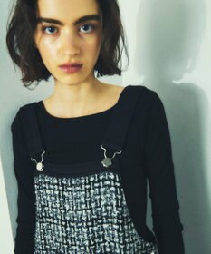 GRACE CONTINENTAL ミディツイードジャンパースカート