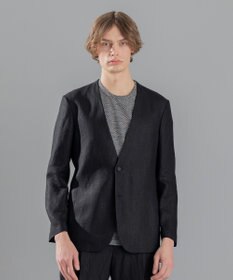 JOSEPH HOMME ペアースキンリネン　ノーカラージャケット