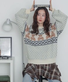 WEGO ノルディックベアニットプルーバー