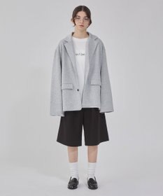 WEGO 【ユニセックス着用ITEM/MLサイズ展開】ボンディングスウェットテーラードジャケット