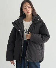 earth music&ecology フーデットパファーコート