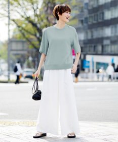 ICB 【新色追加・洗える】 FluidBackSatin Tブラウス