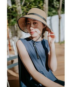 MOONBAT 【遮光98%以上/UPF50＋/UVカット】洗えるペーパーブレードリボンハット 手洗いOK/サイズ調整可能/抗菌防臭加工