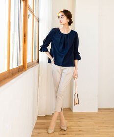 Tiaclasse 【洗える】スリットテーパードパンツ