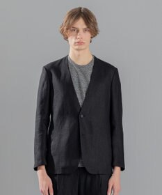JOSEPH HOMME ペアースキンリネン　ノーカラージャケット