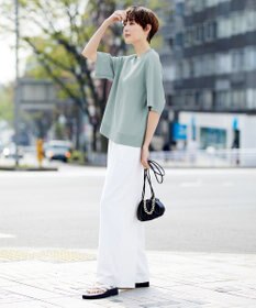 ICB 【新色追加・洗える】 FluidBackSatin Tブラウス