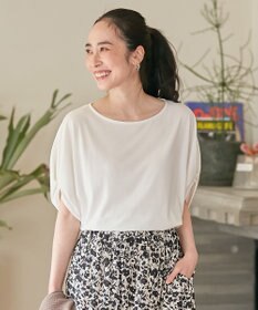 ANY 【接触冷感/UVケア/シワになりにくい】ドルマンスリーブ Tブラウス