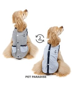 PET PARADISE ペットパラダイス  やさしいベスト 《錨 刺繍》 背中開き 中型犬 大型犬